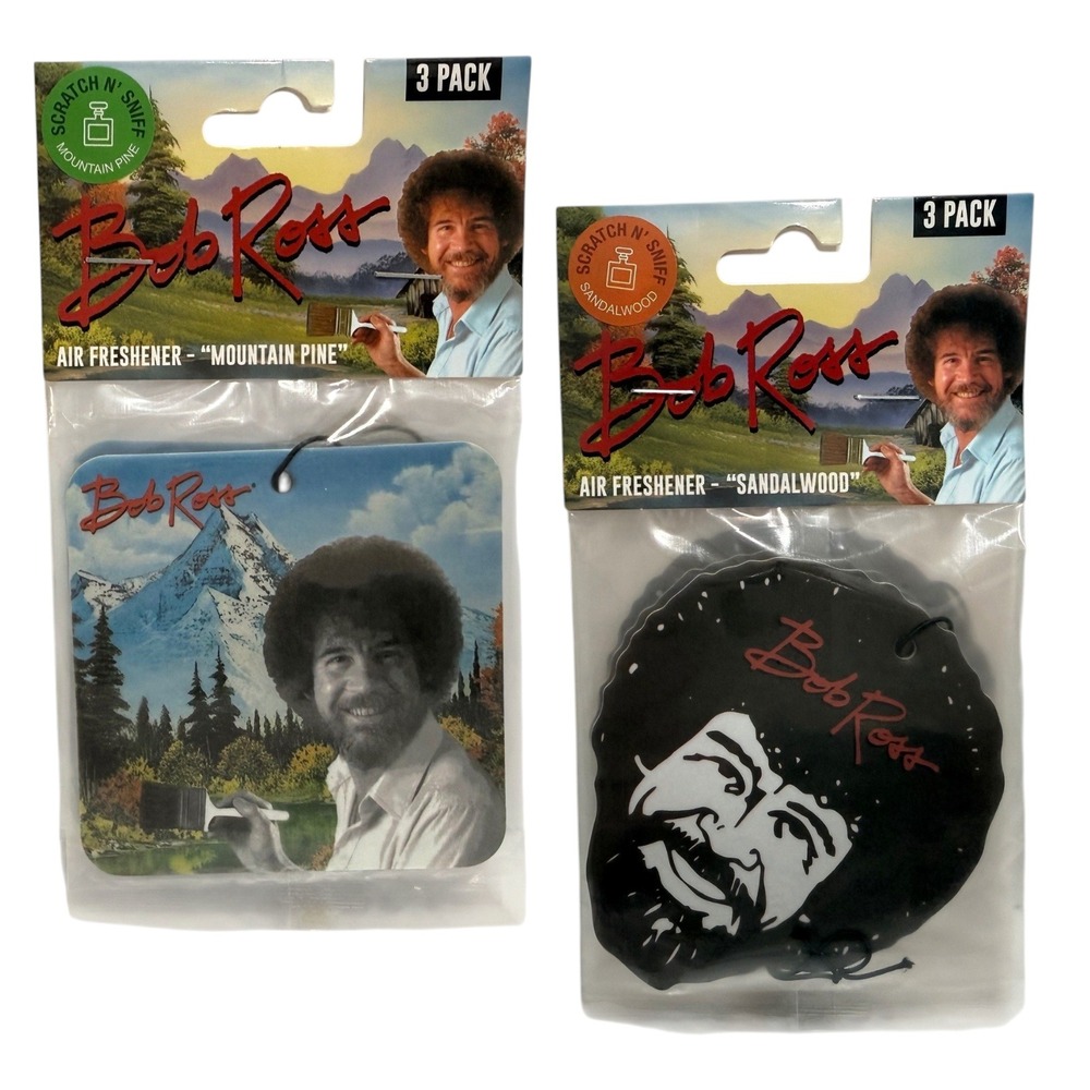 Bob Ross Air Freshener Bundle 2x 3-Pack Sandalwood Mountain Pine New Retro 80s